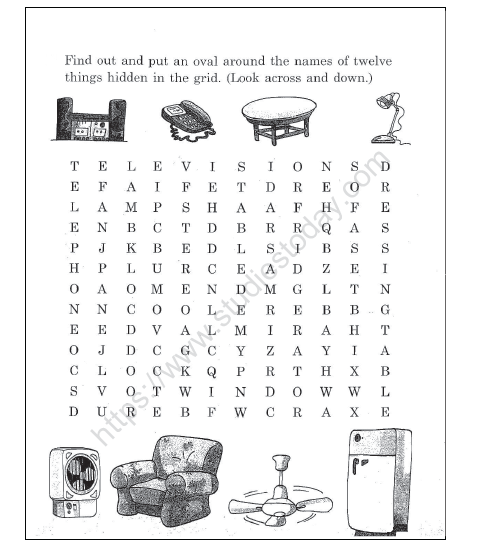 CBSE Class 1 EVS Grid Worksheet